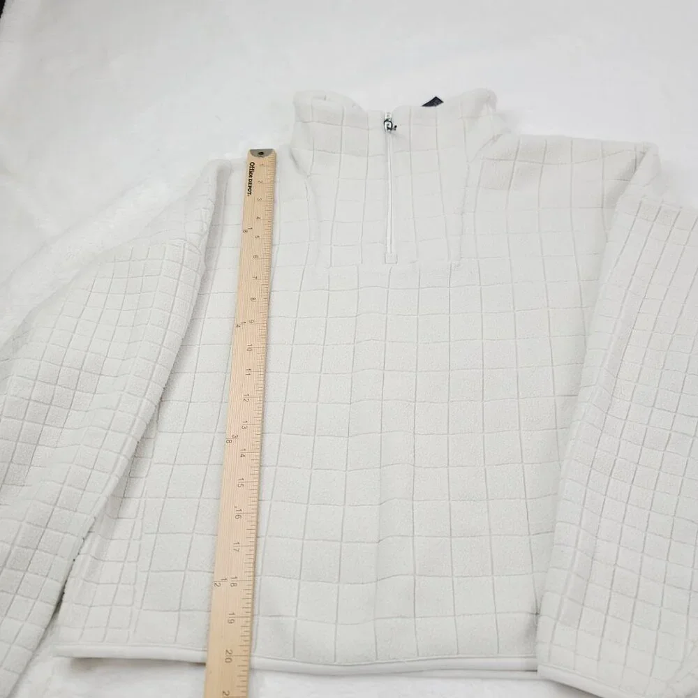 Lululemon Women's White Lab Textured-Grid Fleece Half Zip Pullover Sweater Sz XS